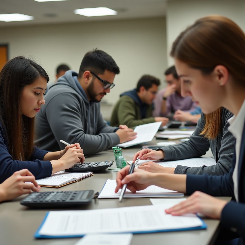 Participanți la un curs practic